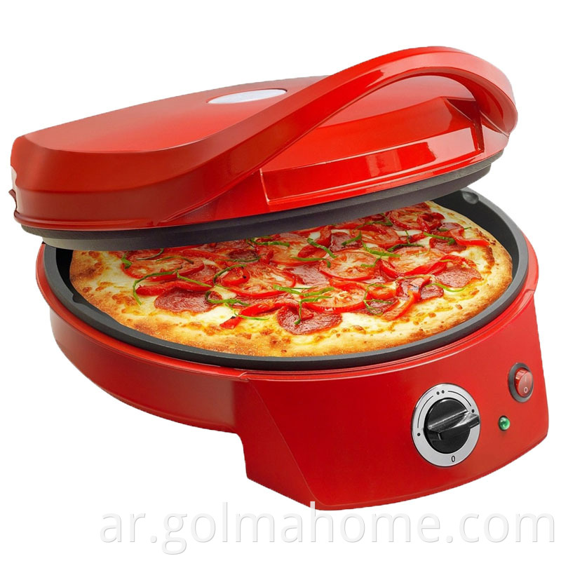 Fast Fun cooking Electric pizza maker 12 inch with ceramic baking stone ovens Italian pizza crepe/pancake maker red pizza oven